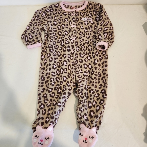 Carter's Other - Carter's Micro Fleece Snap - Brown Pink Animal Print Kitty